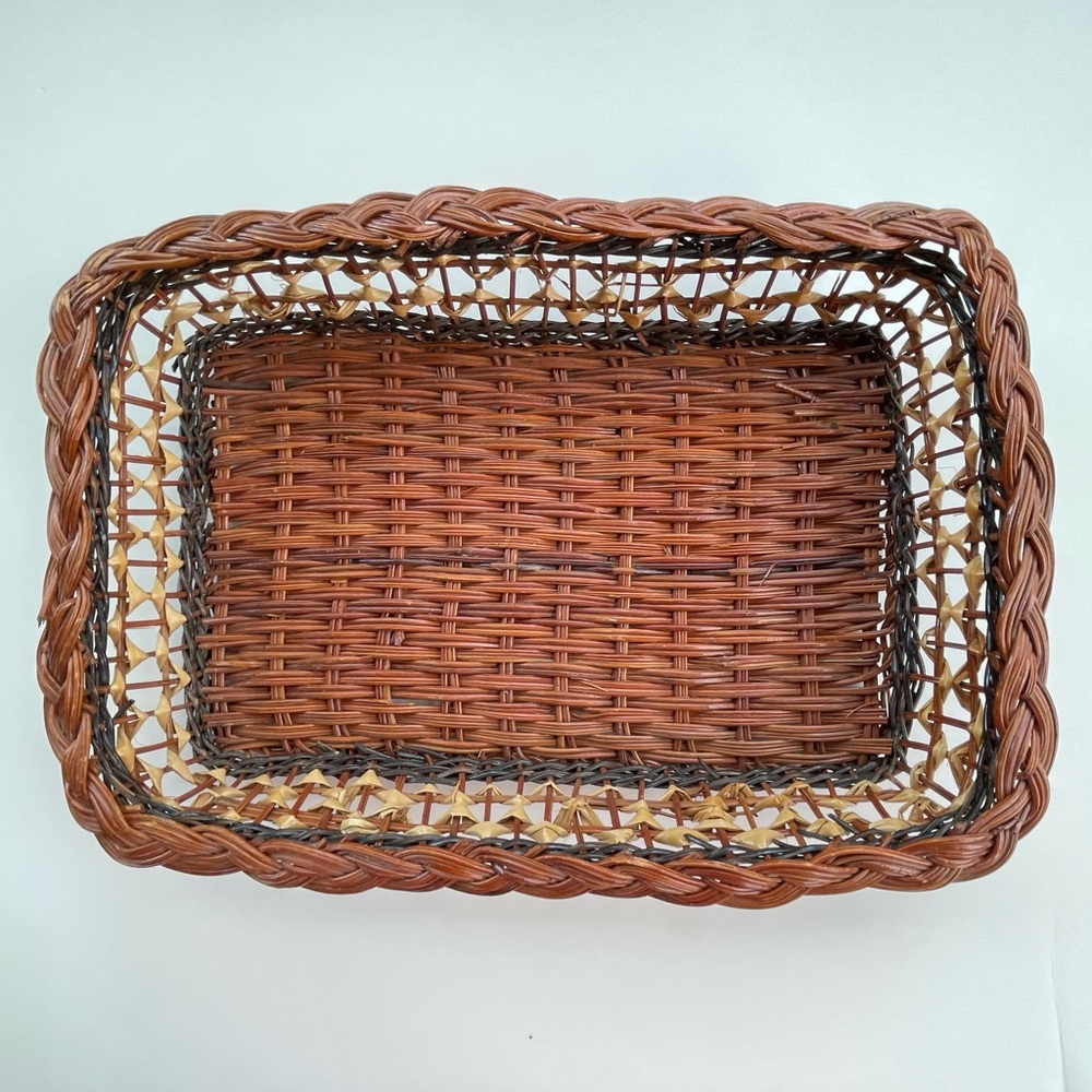 Rectangle Shallow Basket About 14.5” x 9.5” x 2” Good for Bread, Entrywa…